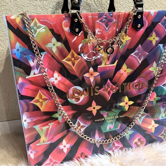 Louis Vuitton LV Large Shopping Bag Tote Crossbody Bag with PVC/TPU - Picture 3 of 12